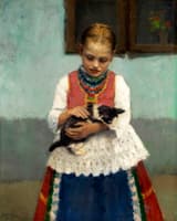 Playing with a kitten