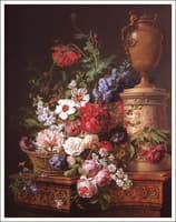 Still Life of Flowers in a Basket