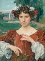 Portrait de femme à la couronne de fleurs