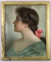 Portrait of Girl with Red Bow