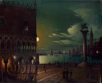 Moonlight view of the Piazzetta, Venice
