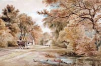 Horse and Cart on a Rural Lane