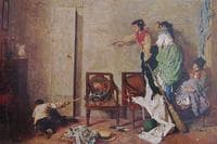 Three Women Frightened by a Rat