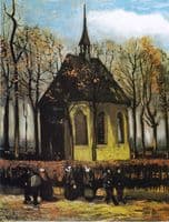 The Church of Nuenen with Churchgoers