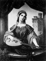 Frau mit Laute