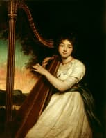 A Young Lady Playing the Harp