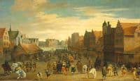 The disbanding of the 'waardgelders'  by Prince Maurice on the Neude, Utrecht, 31 July 1618