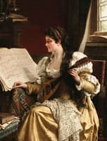 Woman playing the mandolin