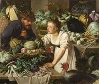 Market Scene with Two Figures
