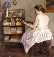 Seated woman with mandolin