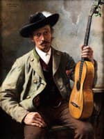 Oberbayerischer bauer mit gitarre