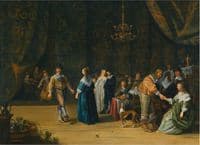 An Elegant Company Making Merry in an Interior