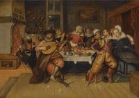 An Elegant Company Making Merry in an Interior