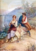 Lovers by the Tivoli Waterfall