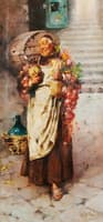 Monk with flask of wine