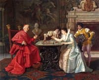 Cardinal at a game of chess