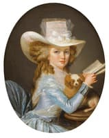 Portrait of a young woman with her dog