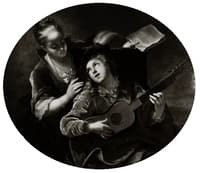 Le duo galant, gravure de Dupuis
