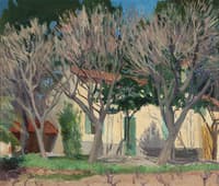 Trees Before a French Farmhouse