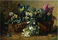 A still life with hyacinths and violets