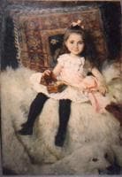 Little Girl Seated on a Bear Rug