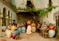 Gathering around the Spanish Dancer in Seville