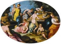 Minerva and the nine muses
