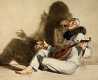Pierrot mit Mandoline und dem Tod
