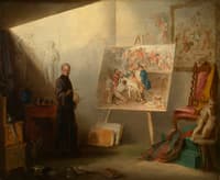 Self-portrait in the Artist's Studio Painting the Death of Nelson