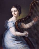 Dorette Spohr, née Scheidler, playing the Harp