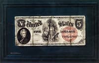Fife Dollar Bill on a Blue Molded Panel