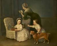 George Harry Grey and Lady Henrietta Grey as Children, with Their Nurse