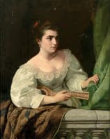 Portrait einer jungen Frau mit mandoline