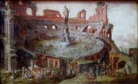 The Bull Race on the Ruins of Colosseum