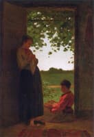 Landscape with Two Women at Door