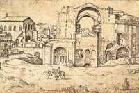 St. Peter's Basilica, under construction in 1536