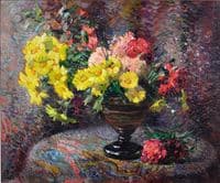 Still life of Carnations and Marigolds
