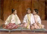 Three Seated Burmese Women