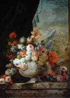 Flowers in a Silver Vase