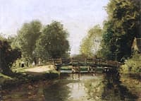 Figures before a Bridge