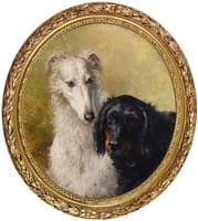 Portrait of a Borzoi and a Gordon