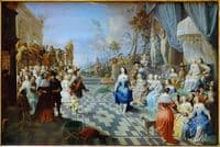 Ball on the terrace of a palace