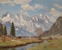 Early Spring near Farchant with the Zugspitze