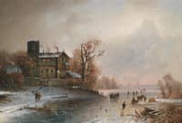 Winter Landscape with Ice Skaters