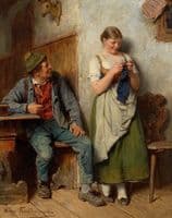 The Woodcutter and Girl Knitting