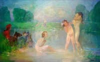 Bathers with a Dog