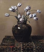 Still life with tulips in a jar