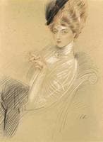 Portrait de Marthe Letellier au chapeau black