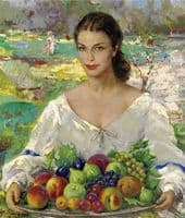 Young Woman with Fruit