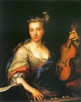 Portrait of Young Woman Playing the Viola da Gamba